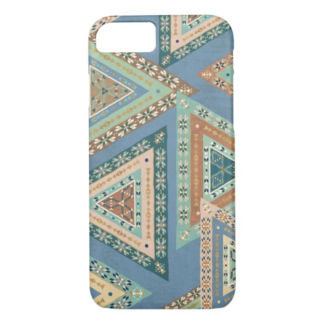 Coques Case-Mate iPhone Motif indien tribal | bleu extérieur de Geo X (Dos)