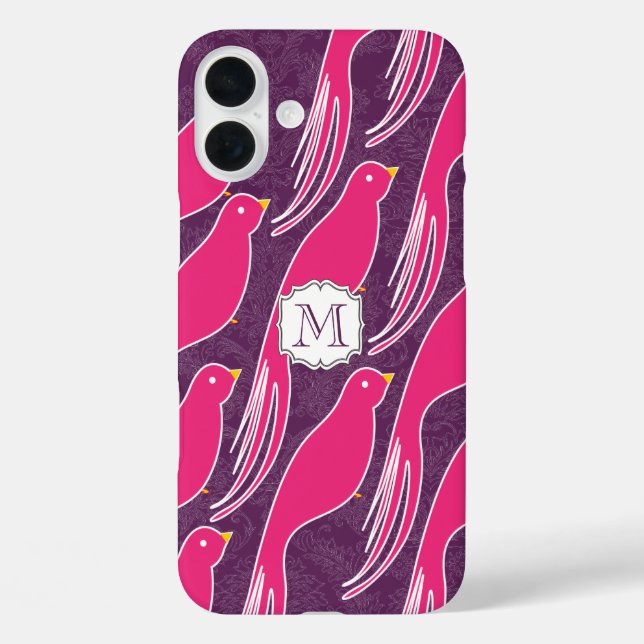 Coques Case-Mate iPhone Motif Inséparable de l'aubergine rose personnalisé (Verso)