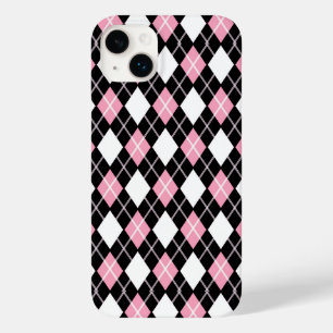 Coque Case-Mate iPhone Motif Jacquard noir et rose sans couture