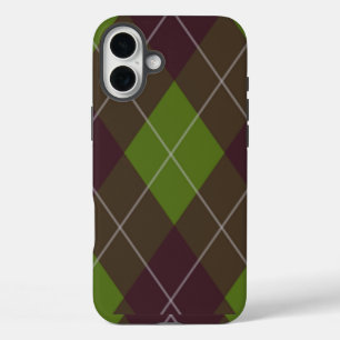 Coque Pour iPhone 16 Plus Motif Jacquard vert classique