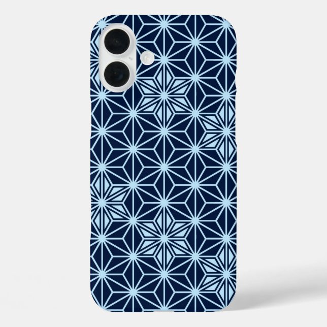 Coques Case-Mate iPhone Motif japonais Asanoha - bleu indigo (Verso)