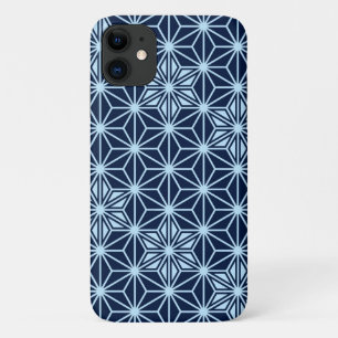 Coque Case-Mate iPhone Motif japonais Asanoha - bleu indigo
