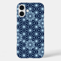 Motif japonais Asanoha - bleu indigo
