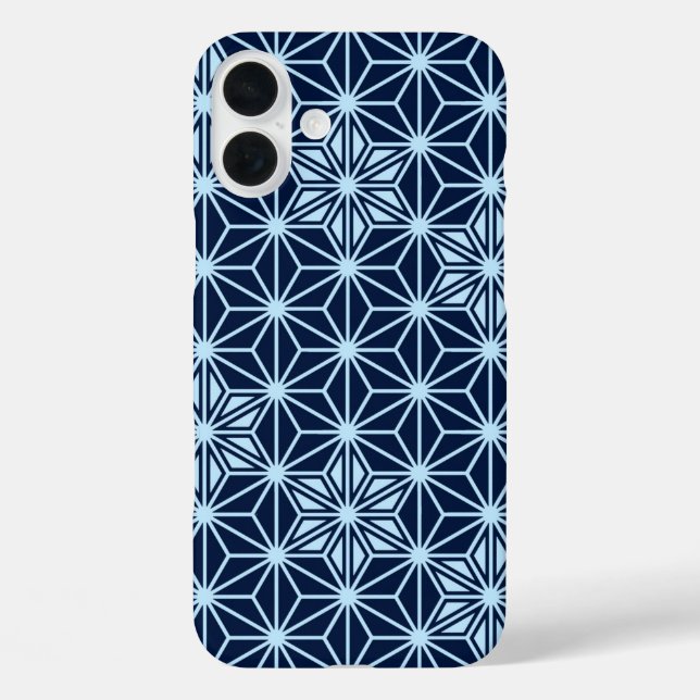 Coques Case-Mate iPhone Motif japonais Asanoha - bleu indigo (Verso)