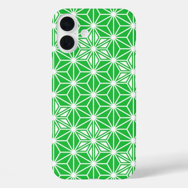 Coques Case-Mate iPhone Motif japonais Asanoha - vert jade (Verso)