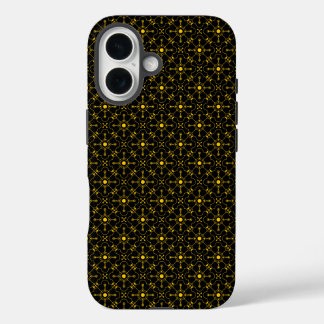 Coque Pour iPhone 16 Motif japonais Gold & Black Hanabishi