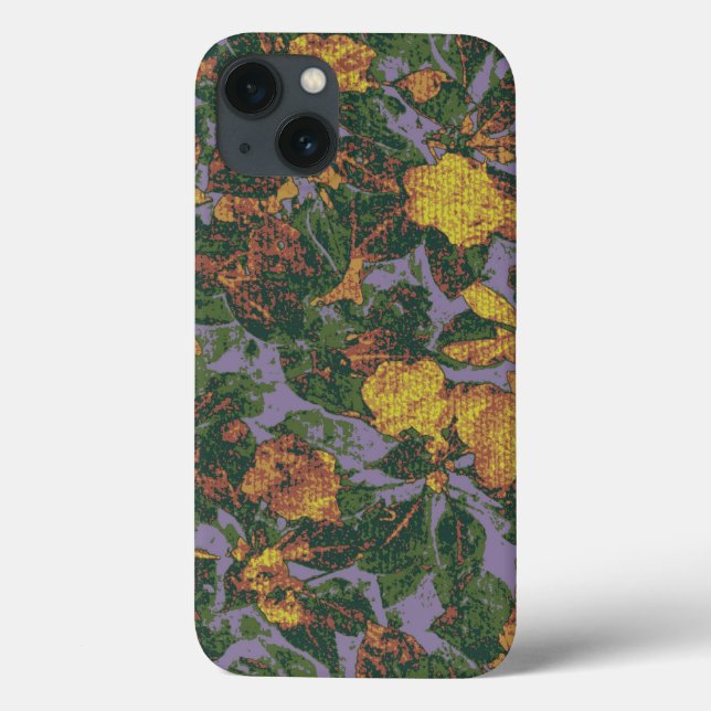 Coques Case-Mate iPhone Motif jaune de camouflage de fleur (Verso)