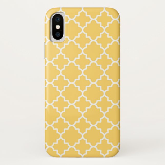 Coques Case-Mate iPhone Motif jaune de Quatrefoil (Dos)