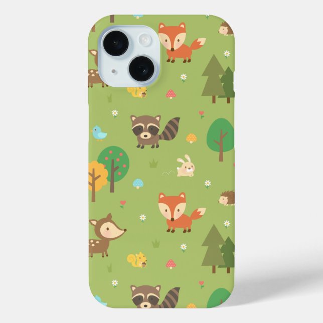 Coques Case-Mate iPhone Motif joli d'animaux de la forêt (Verso)