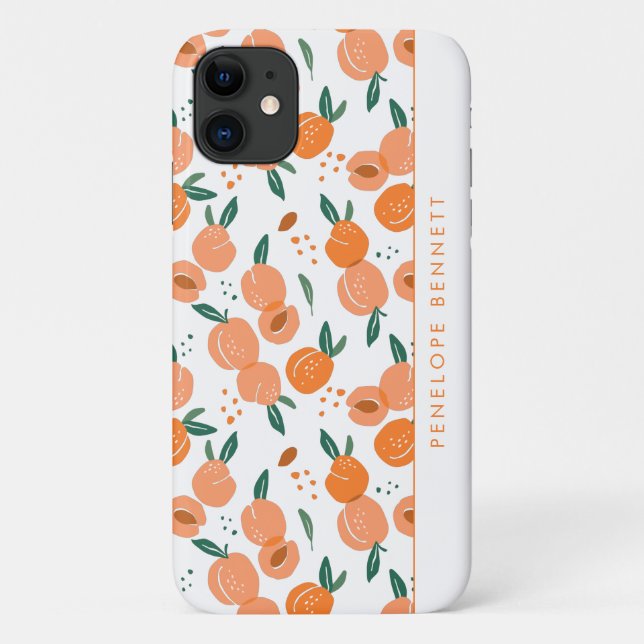 Coques Case-Mate iPhone Motif joli pêche d'été | Monogramme (Dos)