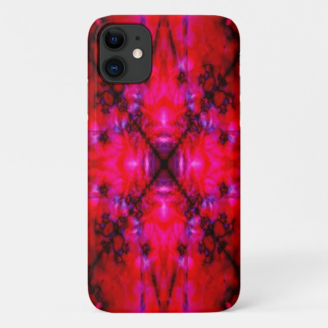 Coques Case-Mate iPhone Motif kaléidoscope étoile rouge et noire (Dos)