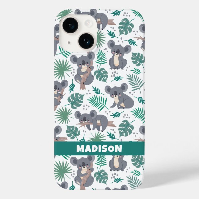 Coques Case-Mate iPhone Motif Koalas de texte personnalisé (Verso)