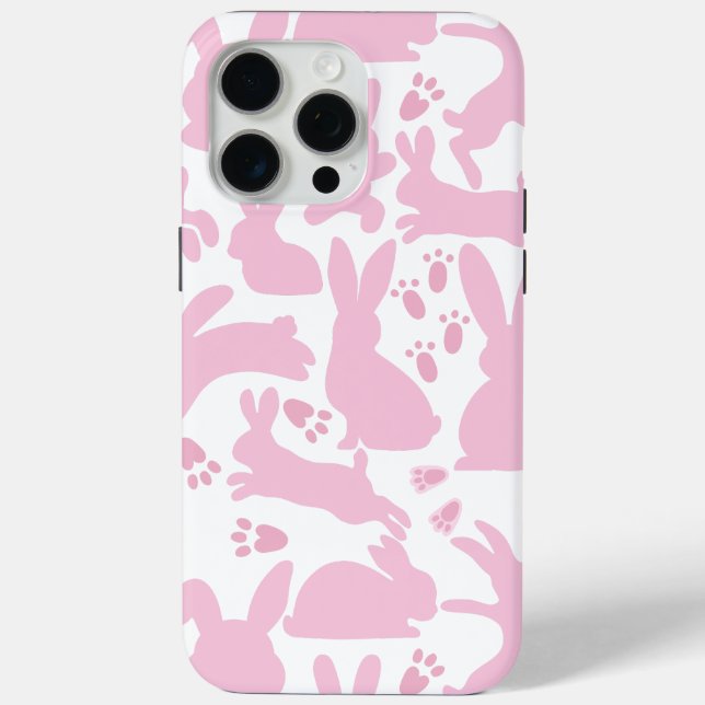 Coques Case-Mate iPhone Motif lapins roses (Verso)