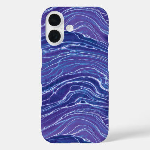 Coque Pour iPhone 16 Motif Lavender Blue Abstrait Waves