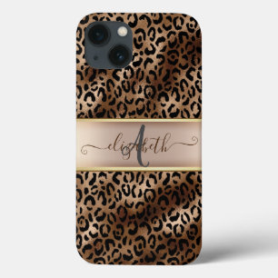 Case-Mate iPhone Case Motif léopard Bronze Noir Monogramme