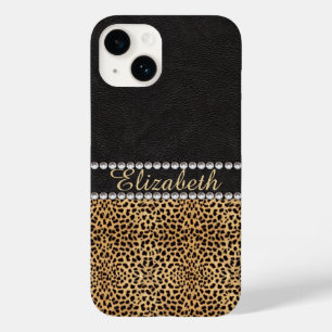 Coque Case-Mate iPhone Motif Léopard Strass Diamants Monogramme