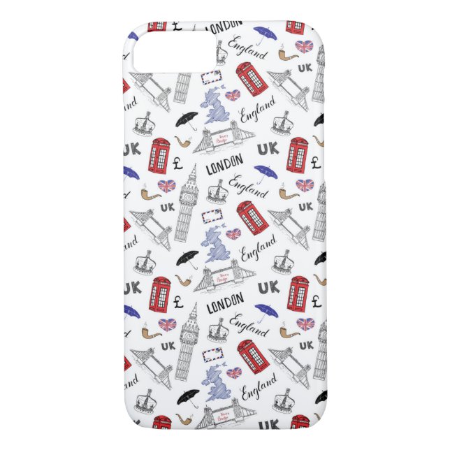 Coques Case-Mate iPhone Motif London City Doodles (Dos)