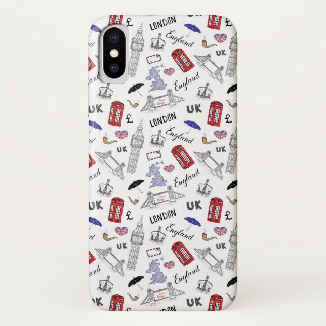 Coques Case-Mate iPhone Motif London City Doodles (Dos)