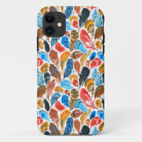 Motif lumineux avec plumes d'oiseaux
