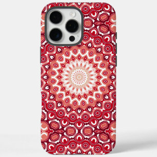 Coque iPhone 16 Pro Max Motif Mandala Rouge en Dégradé Ardente