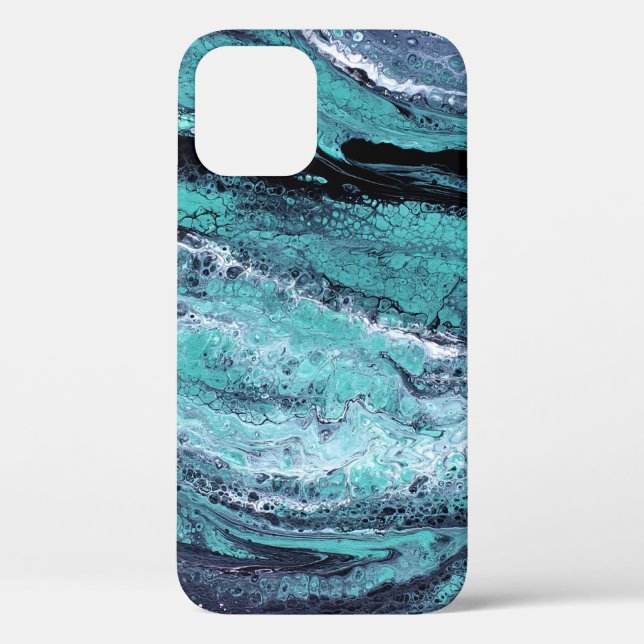 Coques Case-Mate iPhone Motif Marbré Bleu & Turquoise (Verso)