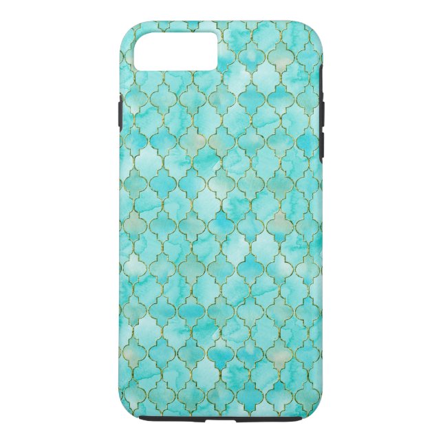 Coques Case-Mate iPhone Motif Marocain Gold et Aqua (Dos)