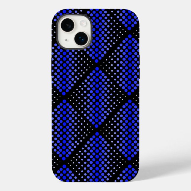 Coques Case-Mate iPhone Motif matriciel bleu 01 Black BG (Verso)