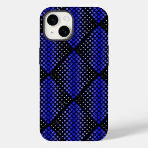 Coque Case-Mate iPhone Motif matriciel bleu 01 Black BG