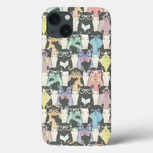 Etui iPhone 13 Motif mignon de chats de hippie