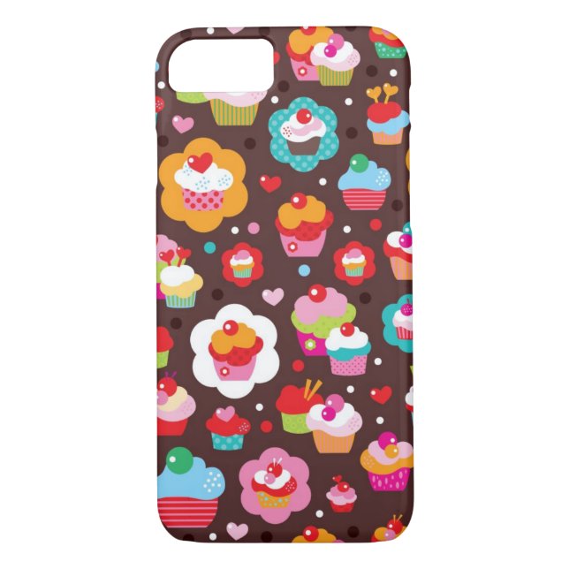Coques Case-Mate iPhone Motif mignon de gâteau de tasse (Dos)