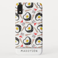 Motif mignon de sushi de bande dessinée