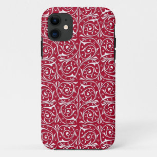 Coques Pour iPhone Motif Mignon de Vignes Tourbillonnantes Rouges et