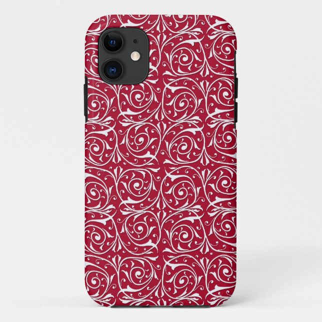 Coques Case-Mate iPhone Motif Mignon de Vignes Tourbillonnantes Rouges et  (Dos)
