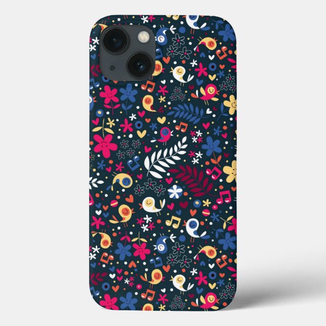 Coques Case-Mate iPhone motif mignon d'oiseaux et de fleurs (Verso)