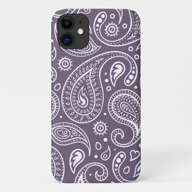 Coques Case-Mate iPhone Motif mignon violet Paisley (Dos)