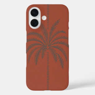 Coque Pour iPhone 16 Motif minimal de palmier tropical en terre cuite 