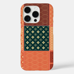 Coque iPhone 16 Pro Motif Mix Kimono Rouge