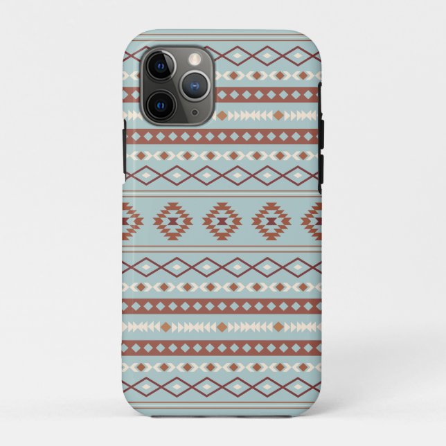 Coques Case-Mate iPhone Motif mixte aztèque rouille crème bleu (Dos)