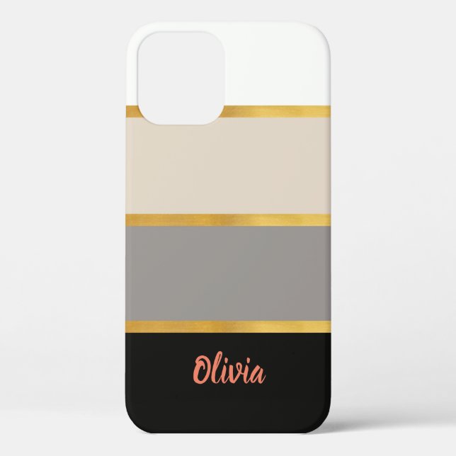 Coques Case-Mate iPhone Motif moderne avec nom Coque-Mate iPhone (Verso)