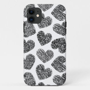 Etui iPhone Case-Mate Motif moderne Black and White Doodle Hearts