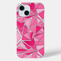 Motif moderne de formes géométriques rose et cramo