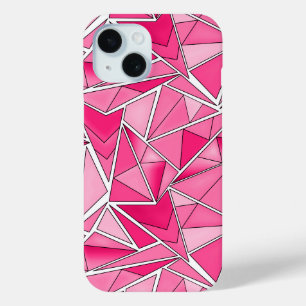 Coque Case-Mate iPhone Motif moderne de formes géométriques rose et cramo