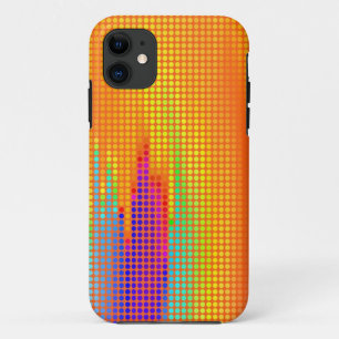 Coque iPhone 11 Motif moderne de pois d'arc-en-ciel