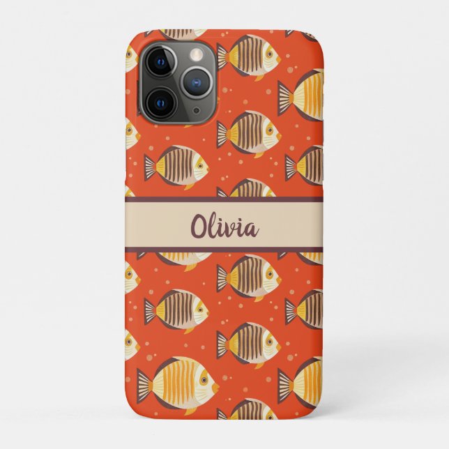 Coques Case-Mate iPhone Motif moderne de poissons tropicaux (Dos)