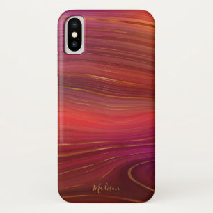Case-Mate iPhone Case Motif moderne en marbre de Sunrise Agate avec nom