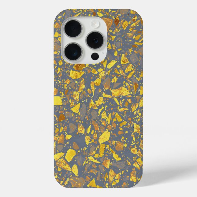 Coques Case-Mate iPhone Motif moderne Gold Terrazzo (Verso)