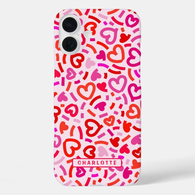Coques Case-Mate iPhone Motif Moderne Rouge Rose Violet Amour Romantique C (Verso)