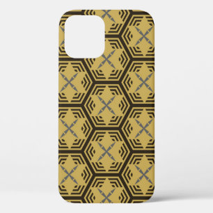 Case-Mate iPhone Case Motif moderne sans couture, couleur or. Ba géométr
