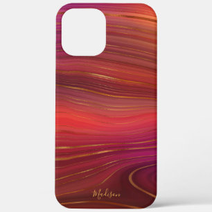 Case-Mate iPhone Case Motif moderne Sunrise Marbre Agate avec nom