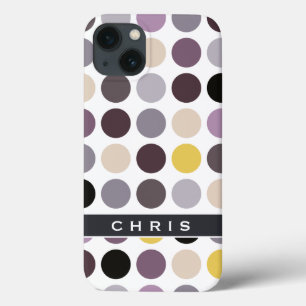 Etui iPhone Case-Mate Motif monogramme à pois jaune violet moderne